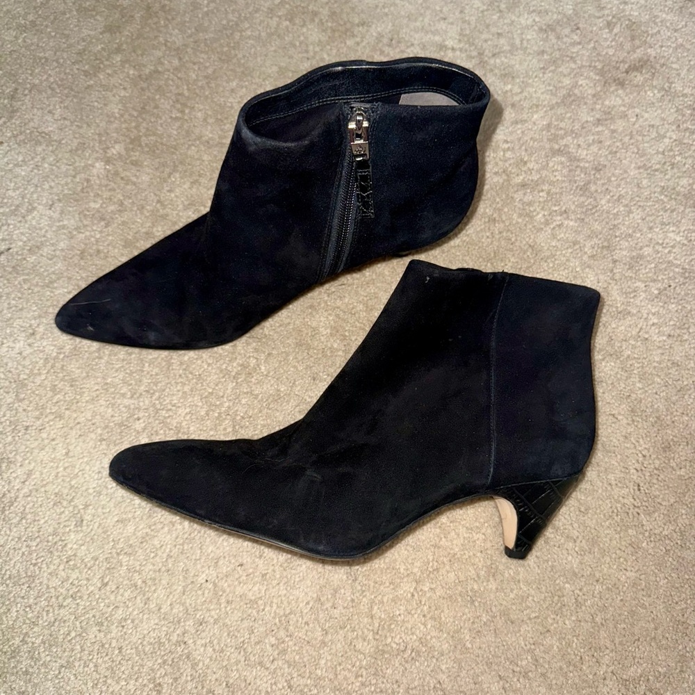 Sam Edelman Black Ankle Booties with Kitten Heel